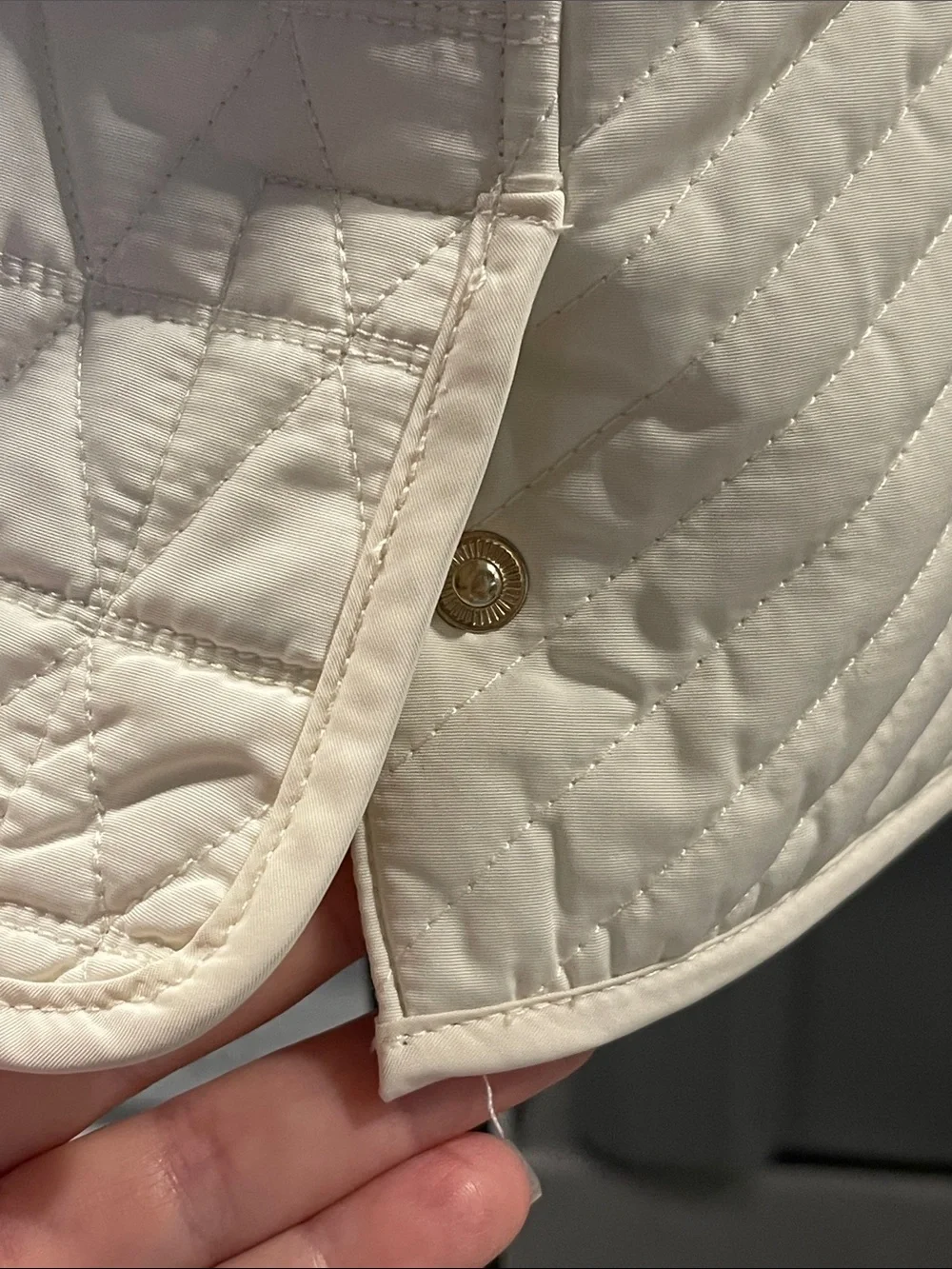 Michael Kors Quilted Cream Puffer Coat